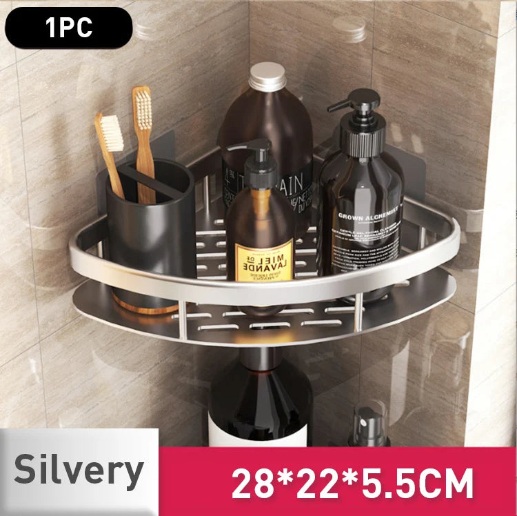 etagère murale de rangement sans perçage pour shampoing et maquillage