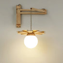 applique murale suspendue en bois nordique avec bras oscillant led
