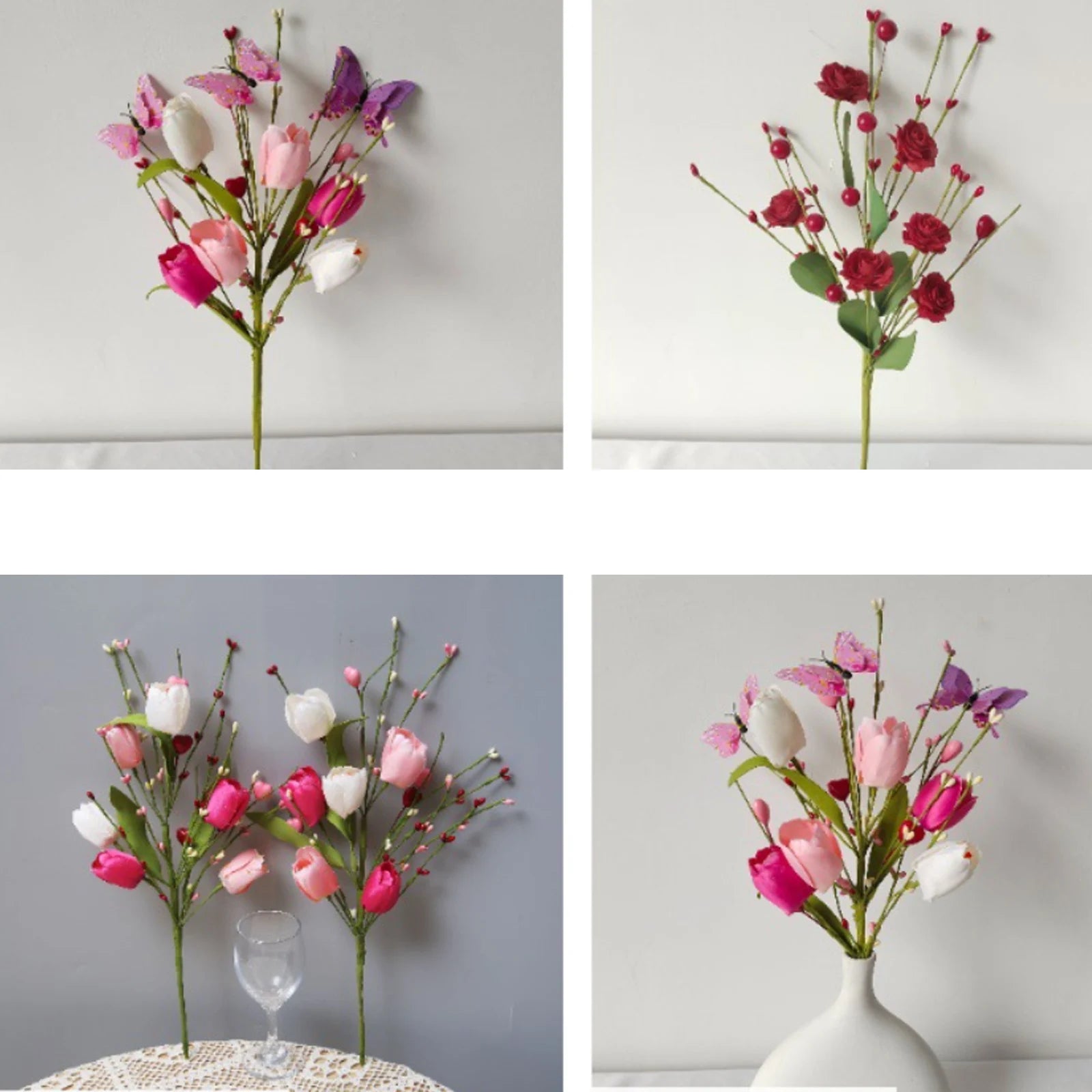 décoration florale tulipes artificielles pour la saint-valentin - vue 5 sur 12