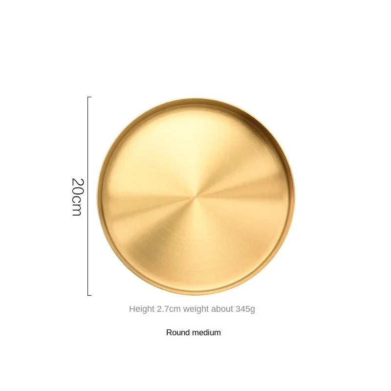 plateau de rangement en acier inoxydable pour bijoux et décorations
