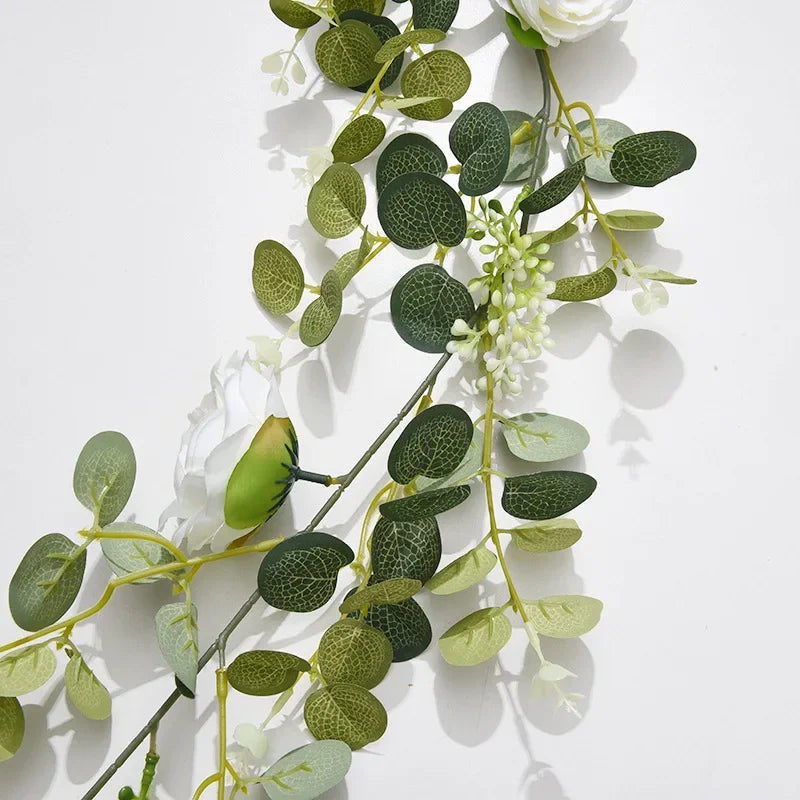 simulation de plante verte roses en soie décoration florale artificielle - vue 3 sur 6