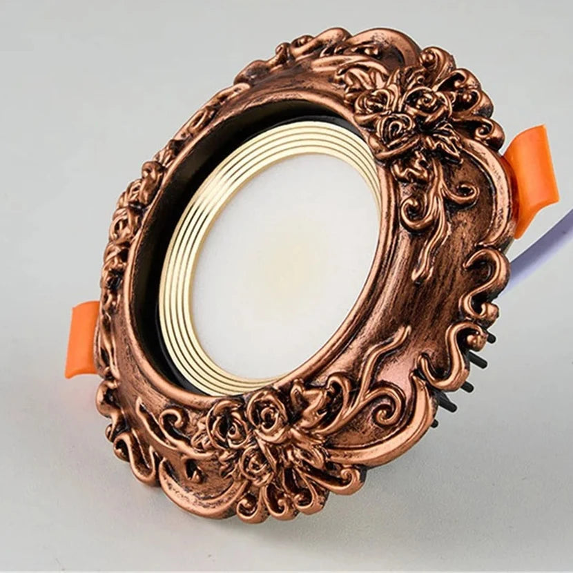 plafonnier led style industriel rétro résine bronze œil de vache intégré - vue 5 sur 13
