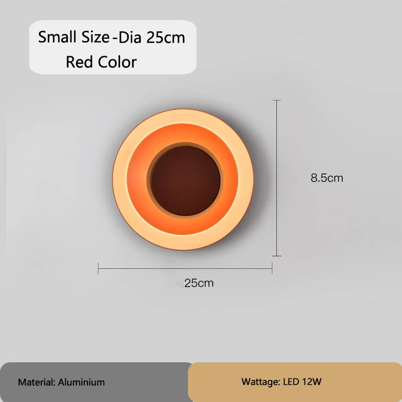 Modern Round Wall Lamps for Bedroom Bedside Living Room Wall Light Decorative Illuminaire 25cm 40cm 60cm Bar Stair Night Lamps - vue 11 sur 13