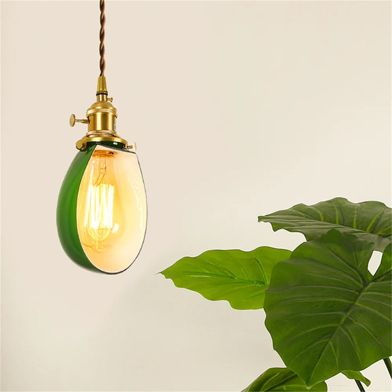 suspension vintage en cuivre et verre pour loft