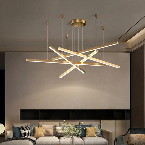 lustre suspendu moderne pour décoration intérieure lumineuse - vue 2 sur 15