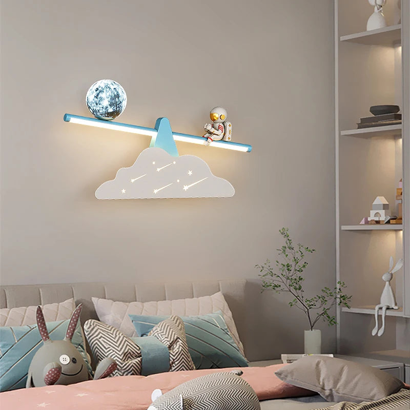 Applique murale minimalistes modernes de luxe salon allée escalier lune planète astronaute lampe nordique chambre chevet applique
