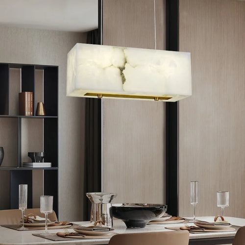 lustre minimaliste en marbre et cuivre pour espaces modernes - vue 2 sur 7