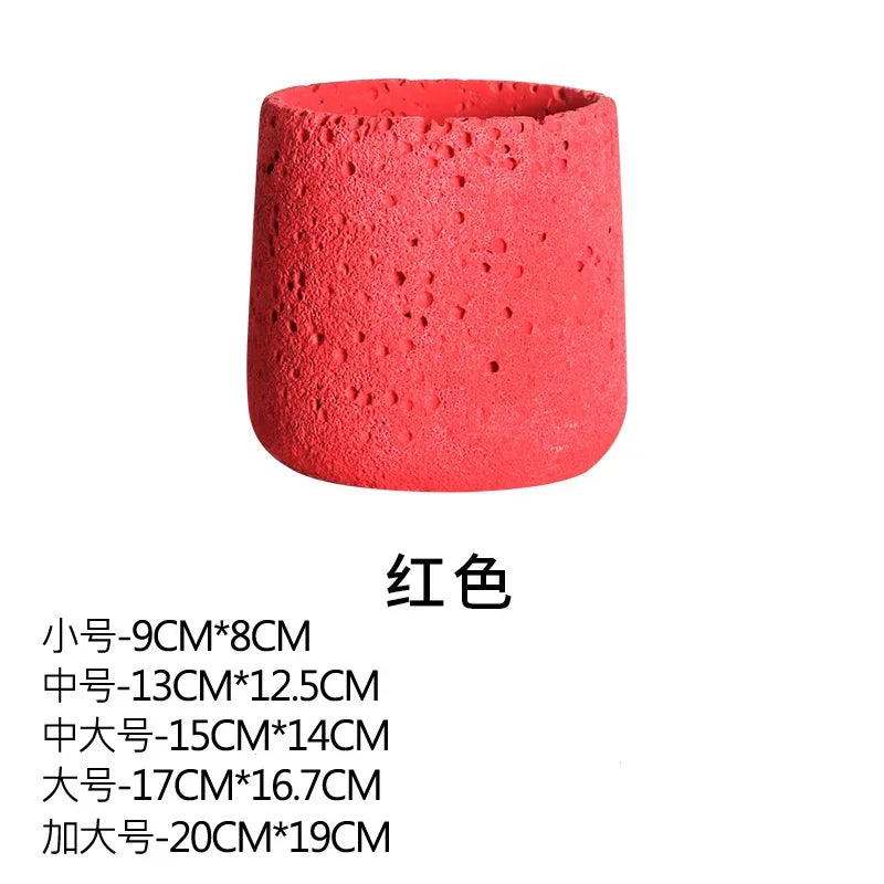 pot de fleurs en ciment style nordique avec plateau décoratif - vue 11 sur 19