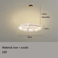 lustre nordique design créatif à feuilles en acrylique