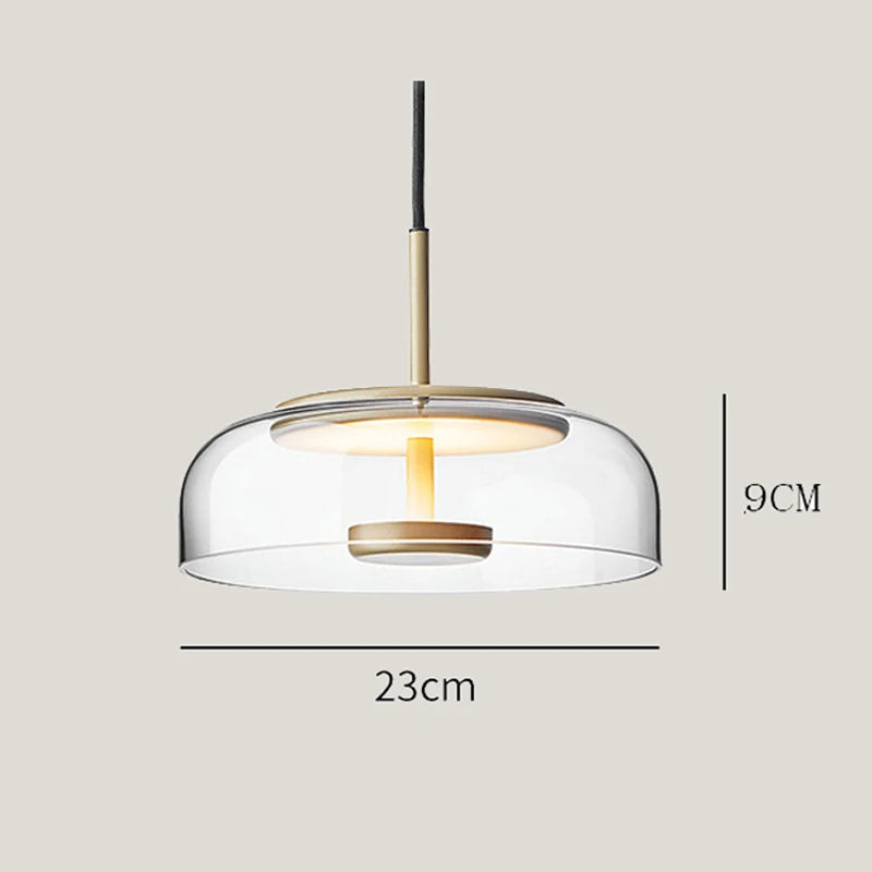 suspension en verre fumé transparent design nordique pour hôtel et café - vue 5 sur 9