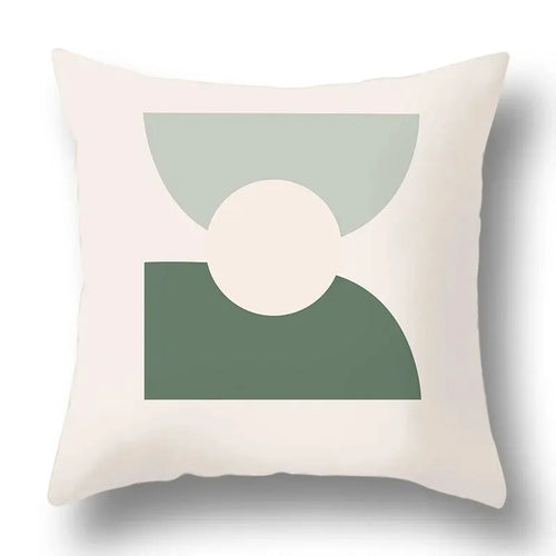 housse de coussin floral vert style abstrait imprimé sur une face
