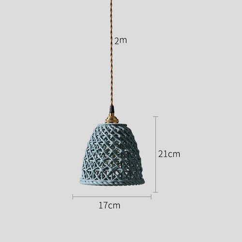 suspension LED blanc en céramique luminaires maison éclairage intérieur chambre salon à côté nordique moderne cuivre suspension lampe - vue 14 sur 23
