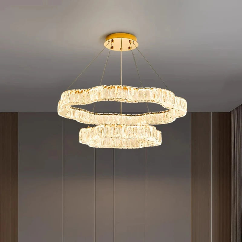 home decorationPendant lights, luxury crystal living room chandelier, bedroom Pendant lamp, ceiling light, indoor lighting - vue 3 sur 13