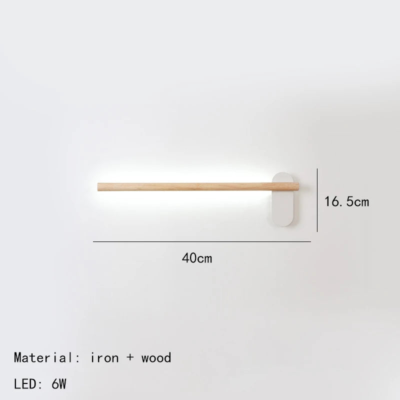 applique murale nordique réglable en bois et métal minimaliste