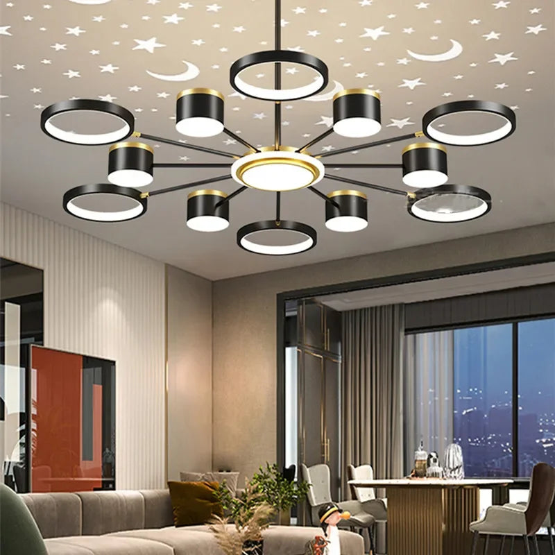 lustre romantique étoilé moderne 6 lumières créatif 2024