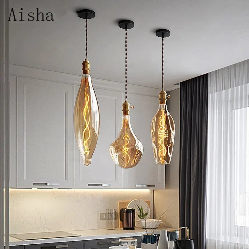 suspension rétro en verre pour intérieur moderne et minimaliste - vue 3 sur 10