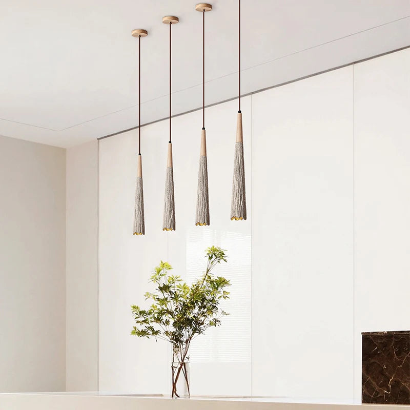 suspension Wabi-sabi ciment chambre crème vent barre salon TV fond décoration de la maison lustre