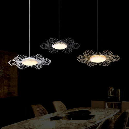lustre suspendu design fleuri éclairage LED variable pour intérieur - vue 6 sur 9