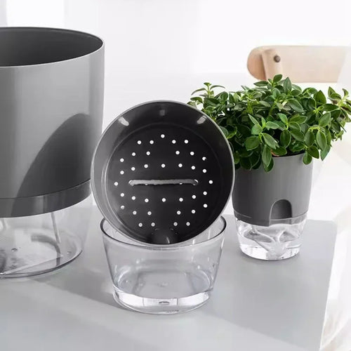 pot de fleurs auto-arrosant en plastique pour plantes succulentes - vue 3 sur 14