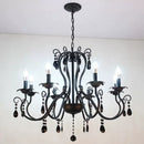lampe à bougie en fer et cristal de luxe pour décoration intérieure