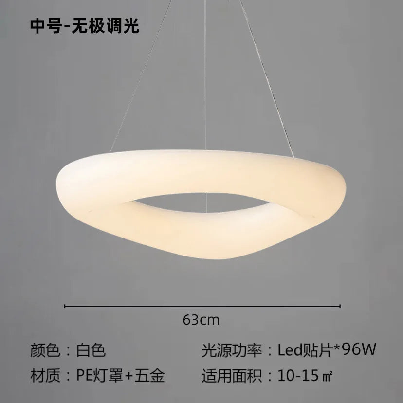 plafonnier led moderne en forme de nuages avec télécommande - vue 10 sur 14