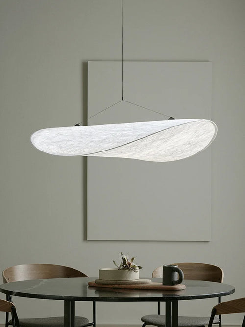 Suspension en soie silencieuses salon salle à manger cuisine Suspension blanche nordique Vertigo lumières Led Bar Restaurant éclairage en tissu - vue 5 sur 6