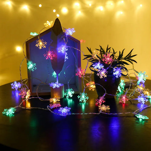 guirlande lumineuse flocon de neige pour décoration de noël - vue 5 sur 8