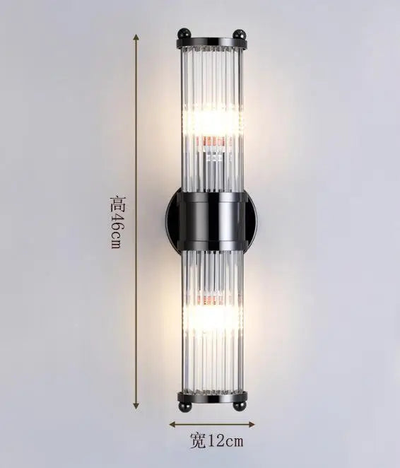applique murale en cristal à rayures chromées et noires pour intérieur - vue 7 sur 11