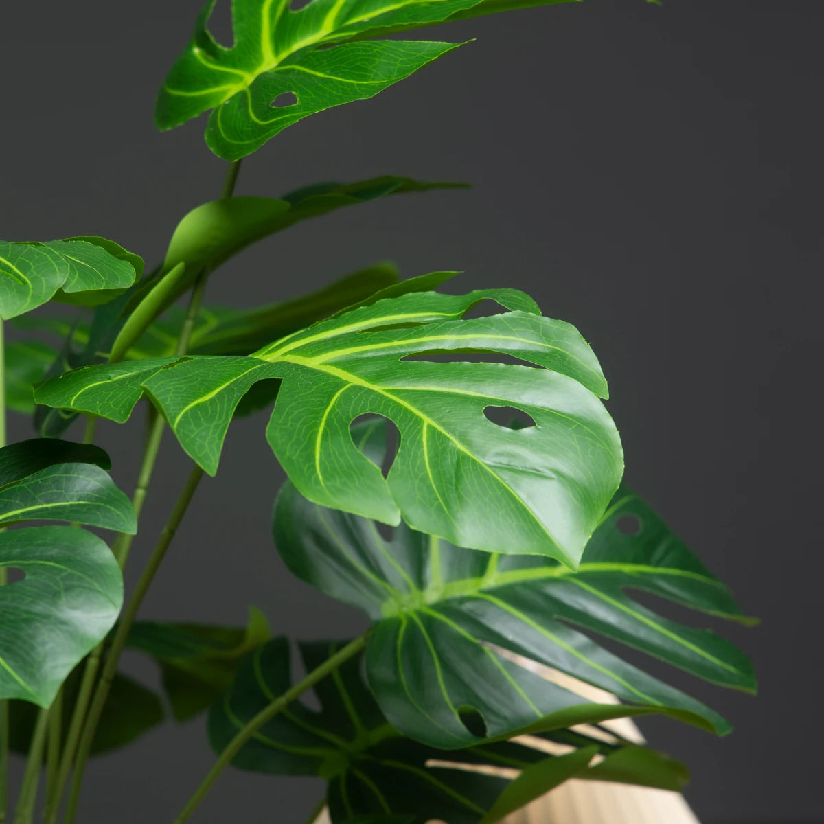 palmier artificiel 18 feuilles grandes plantes monstera décoratif pour intérieur - vue 5 sur 6