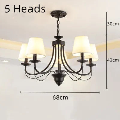 lustre en fer forgé noir et blanc design intérieur moderne - vue 10 sur 23