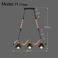suspension rustiques industrielles avec corde pour intérieur