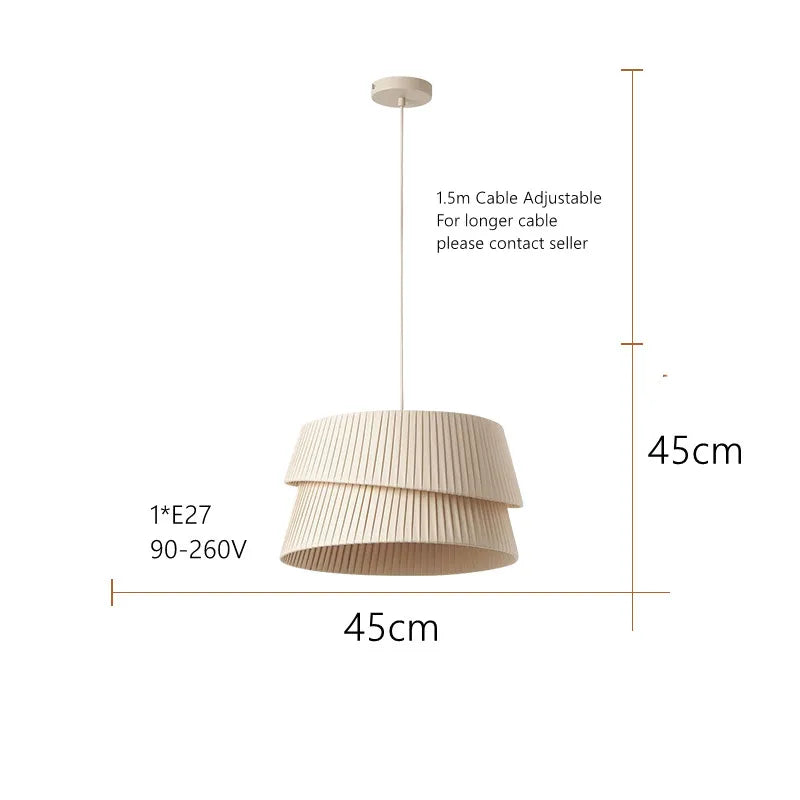 Lustre arrondi crème de style bohème - vue 6 sur 8