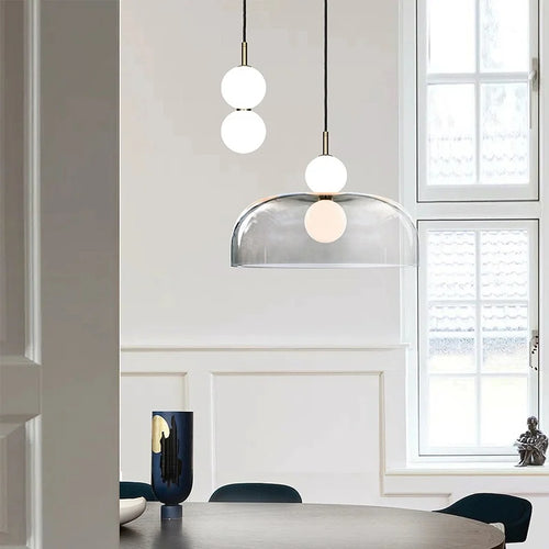 lustre moderne en verre pour éclairage intérieur élégant - vue 3 sur 8
