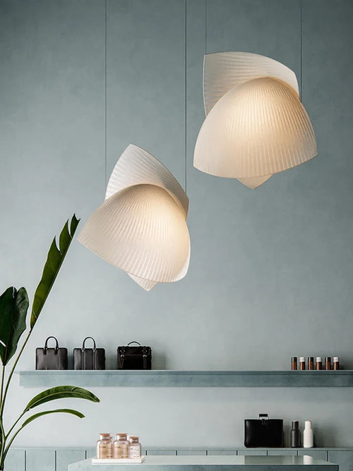 Japonais Wabi Sabi tissu concepteur suspension LED lumières salon salle à manger lustres éclairage décor à la maison lampes suspendues luminaires