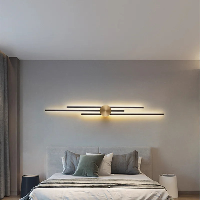 applique murale minimaliste en laiton led atmosphère