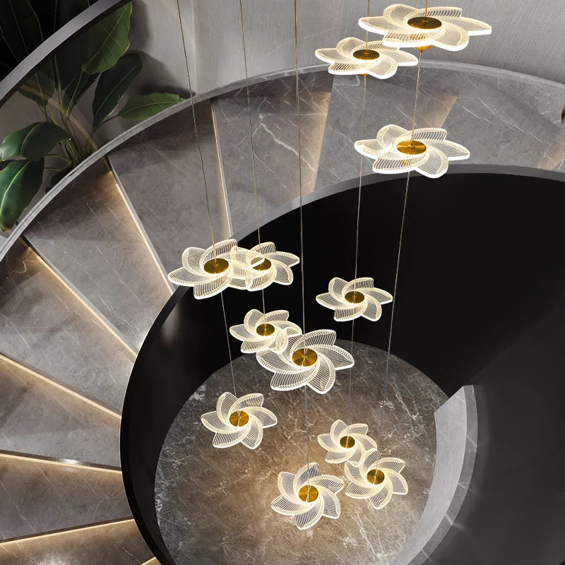 lustre moderne décoratif pour hall d'hôtel duplex luxe - vue 5 sur 26