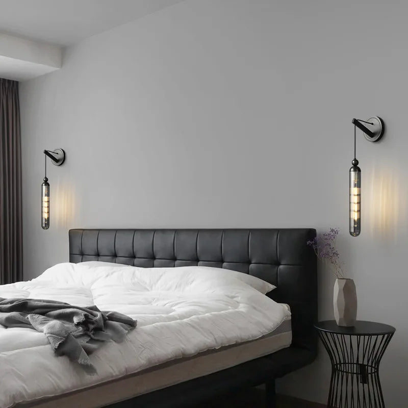 applique murale en cuivre avec verre transparent et métal