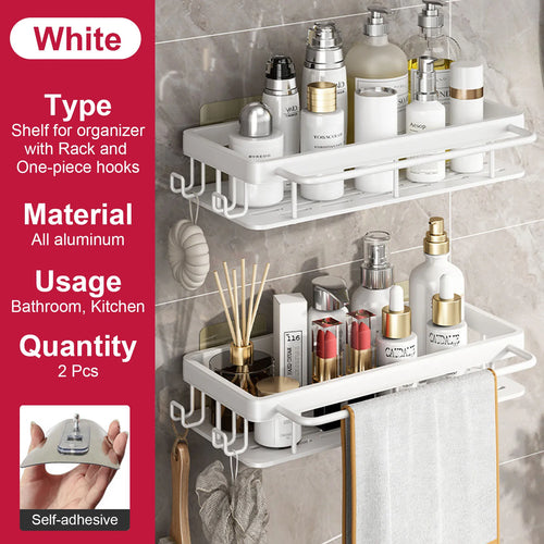 etagère murale sans perçage pour rangement de salle de bain et cuisine