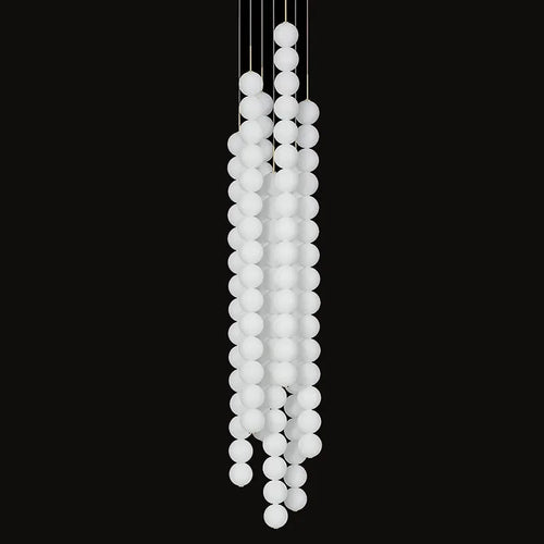 suspension design art deco en verre doré et chromé