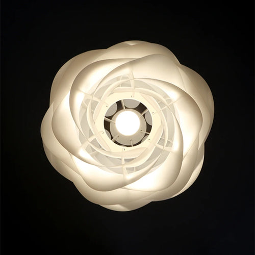 lustre nordique suspendu pétales en pvc avec ampoule offerte - vue 6 sur 12