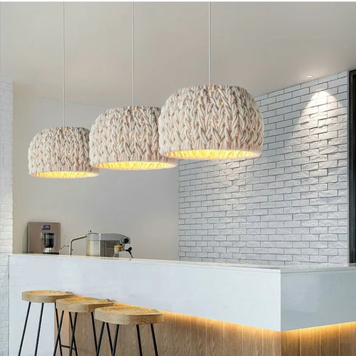 lustre nordique wabi sabi tricoté corde minimalisme led