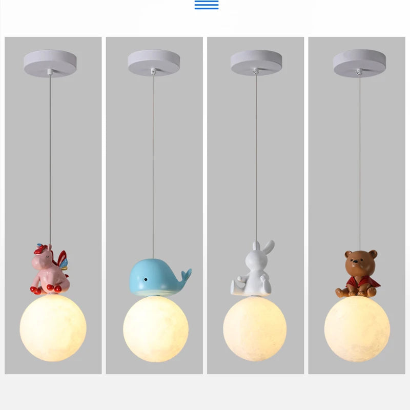 suspension design animal pour enfants cheval ours lapin baleine - vue 5 sur 10