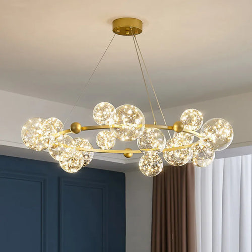lustre led ciel étoilé nordique boule de verre intensité variable - vue 2 sur 14