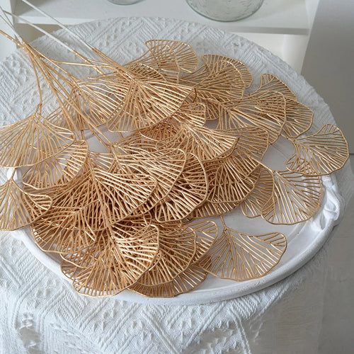 lot de feuilles artificielles ginkgo eucalyptus houx pour décoration florale - vue 4 sur 13