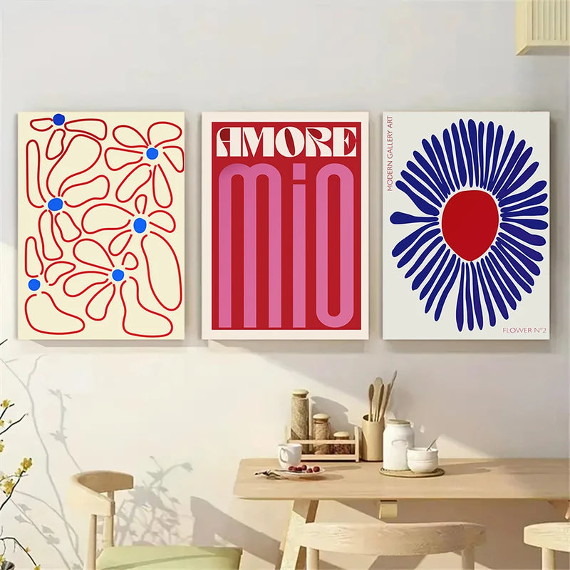 affiches d'art mural abstrait mio flowers décoration murale contemporaine