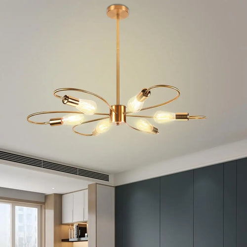 lustre moderne à leds pour salon nordique suspension - vue 6 sur 10