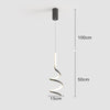 Suspension design LED minimaliste ondulé Polino