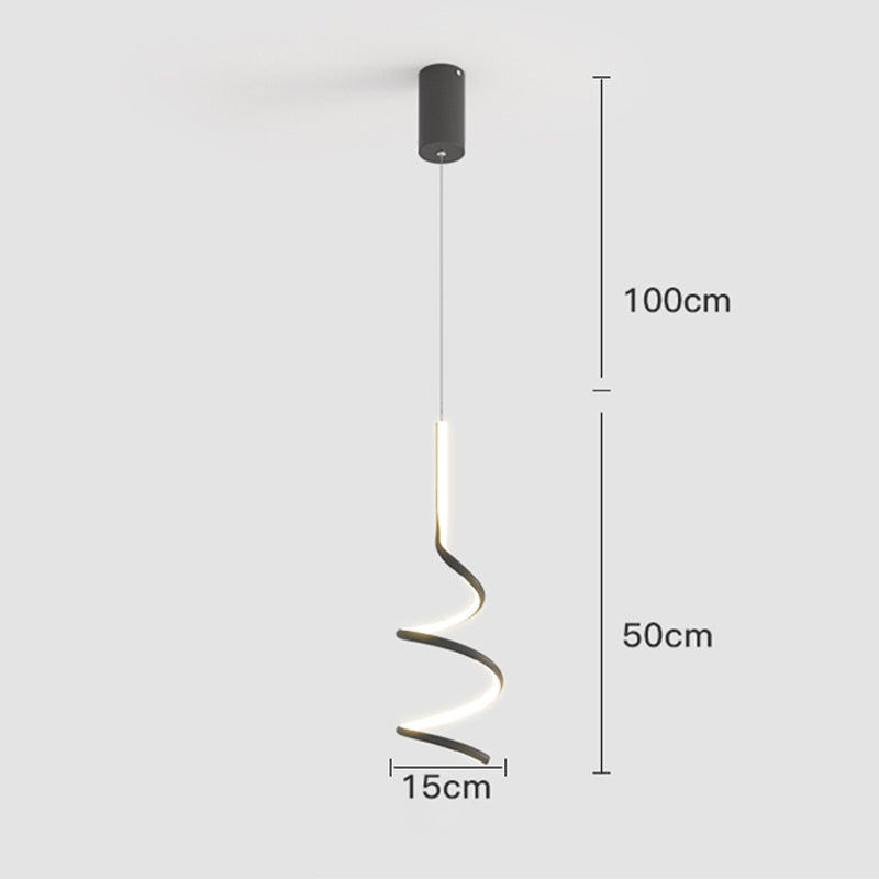 pendant light Polino minimalist wave LED design