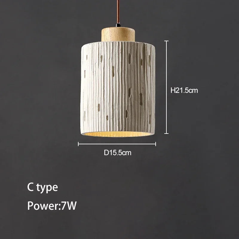 suspension wabi-sabi en ciment et travertin pour décoration intérieure - vue 9 sur 14
