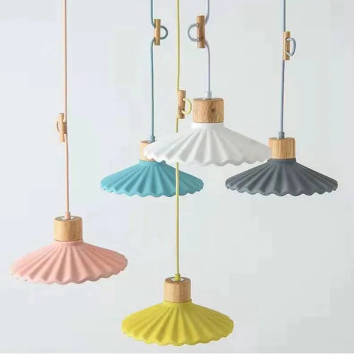 suspension moderne style nordique luminaire coloré macaron - vue 3 sur 11